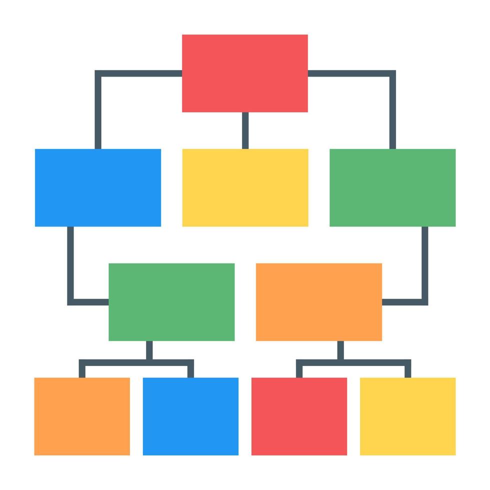 un icono moderno de infografía de flujo de trabajo en diseño plano vector