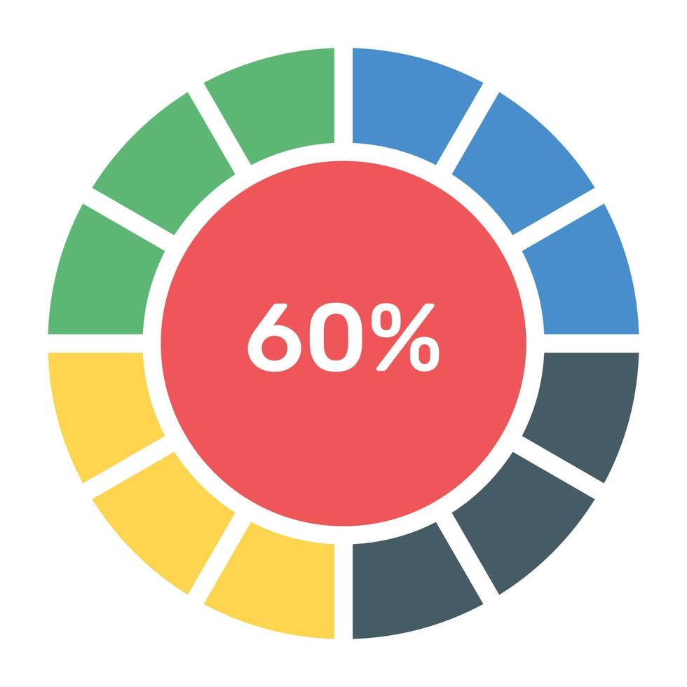 A modern infographic showing multi pie chart in flat icon vector