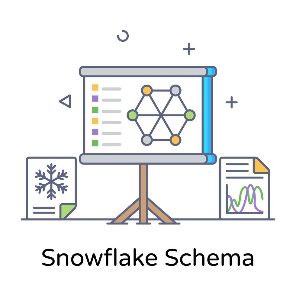 Modern style of snowflake schema icon vector