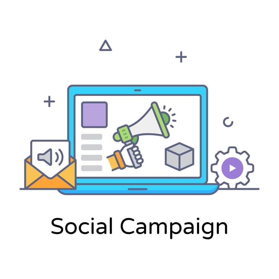 icono de concepto de campaña social en diseño editable vector