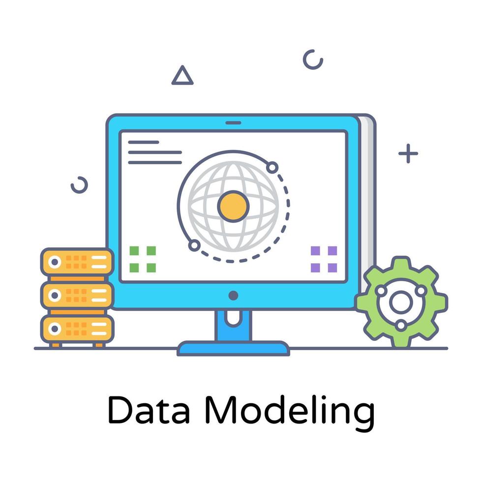 un diseño de icono de modelado de datos vector