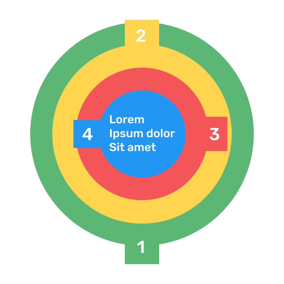 Circle graph icon in flat editable design vector