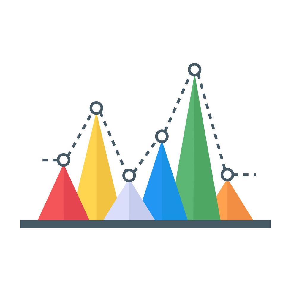 A layered graph icon in flat design vector