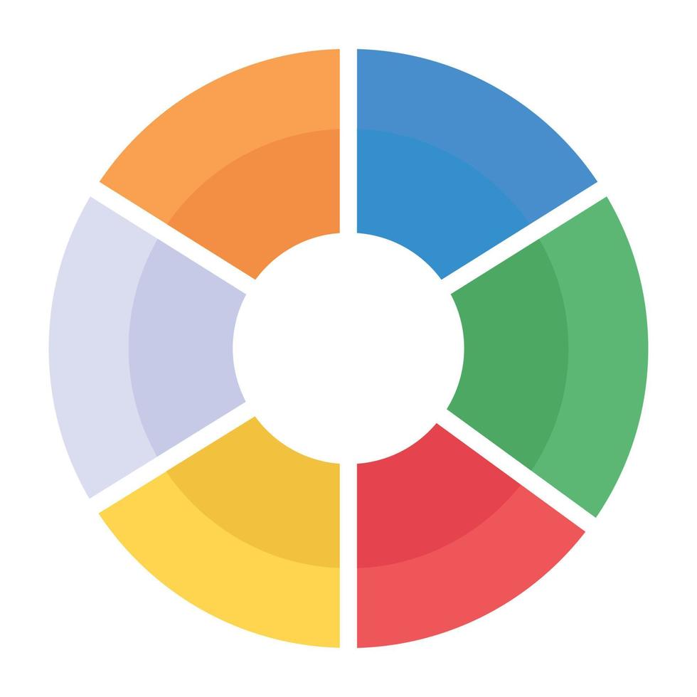 A modern infographic showing multi pie chart in flat icon vector