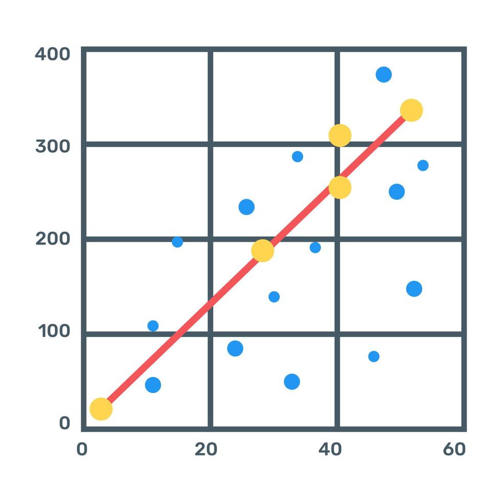 Data chart icon, flat editable vector
