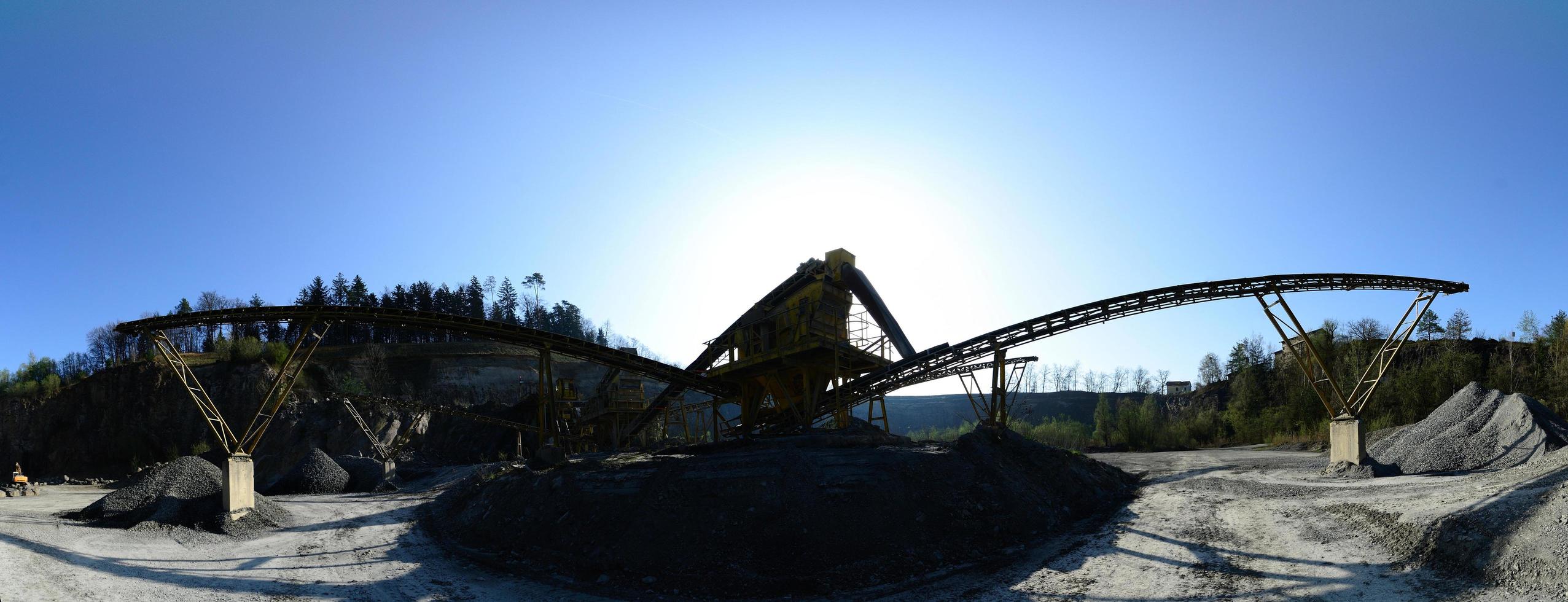 conveyor system in quarry panorama photo