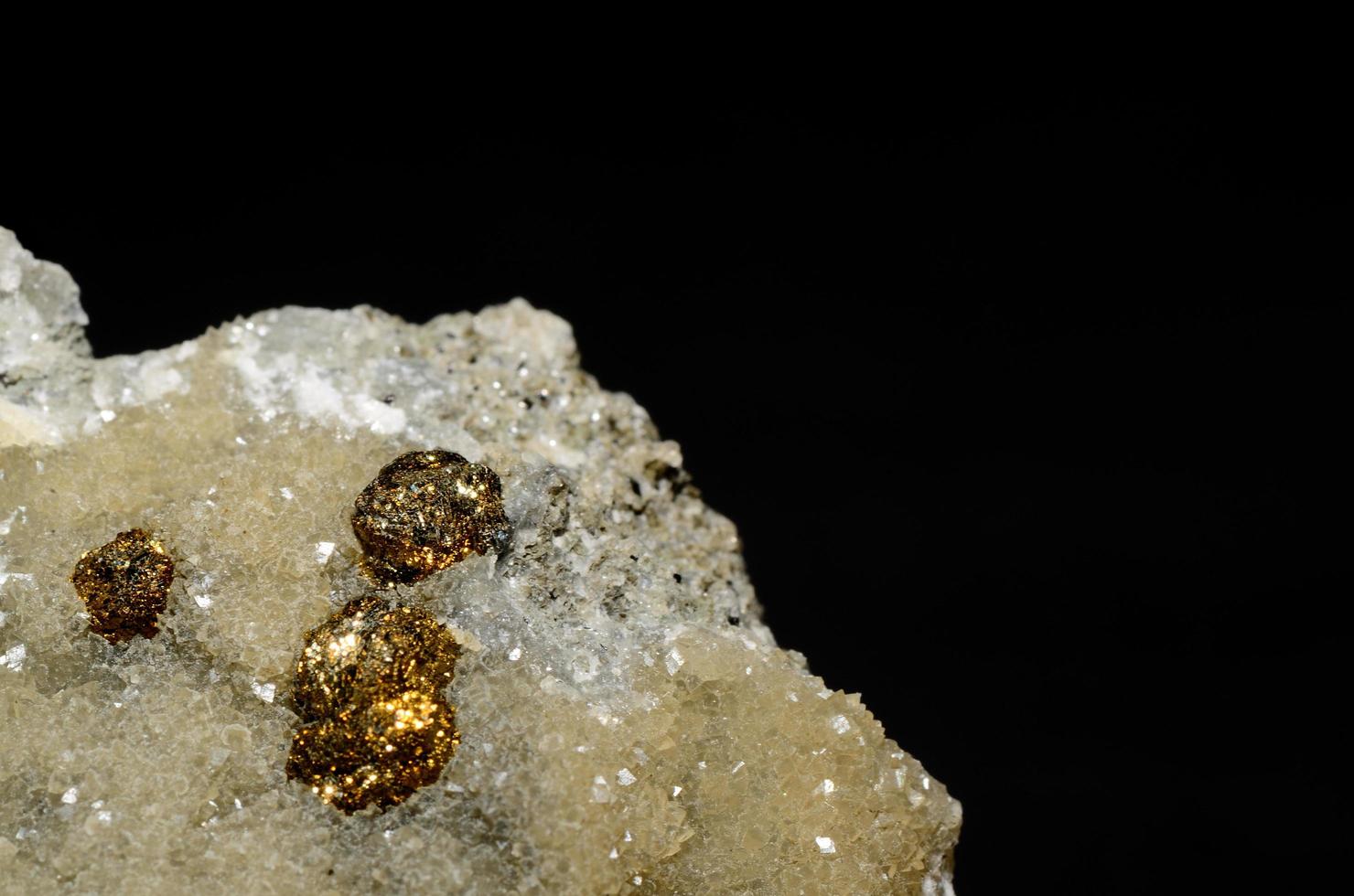 pyrite balls on calcite photo