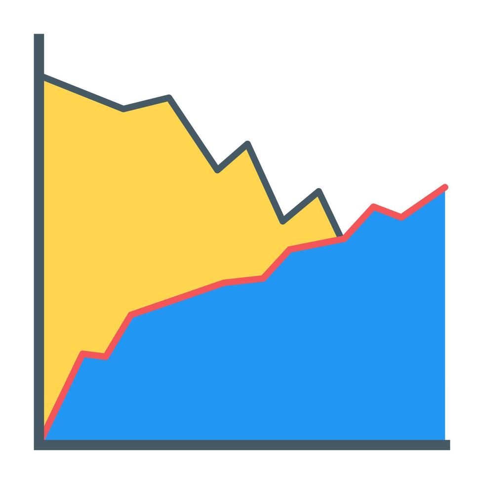 A layered graph icon in flat design vector