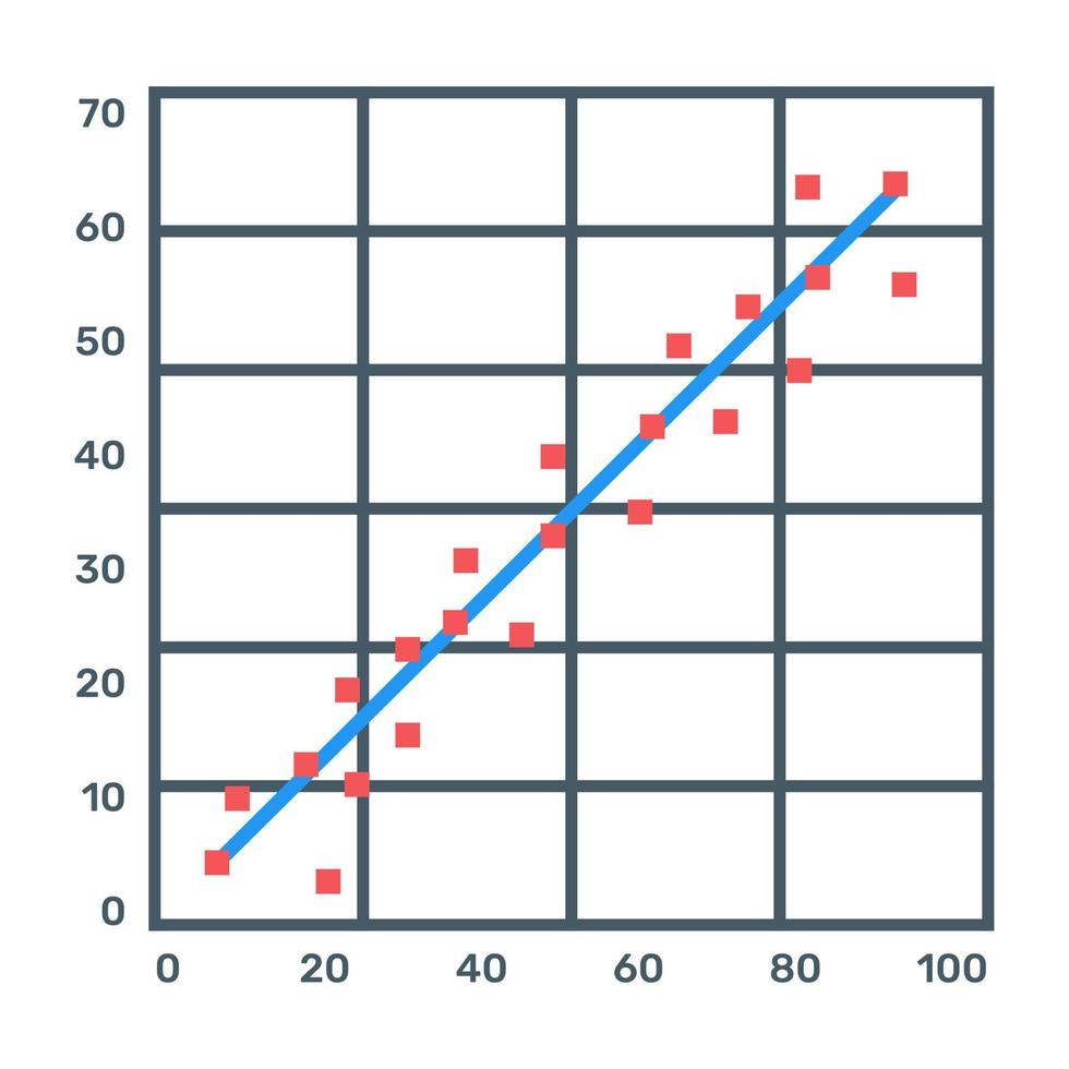 Data chart icon, flat editable vector