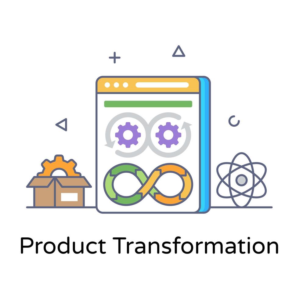 un icono de diseño de transformación de productos vector