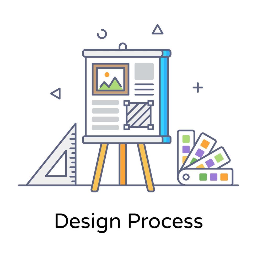 icono de estilo moderno del proceso de diseño vector