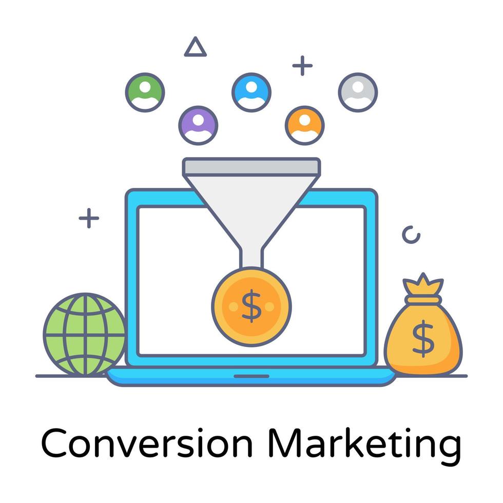 A trendy editable icon of conversion marketing vector