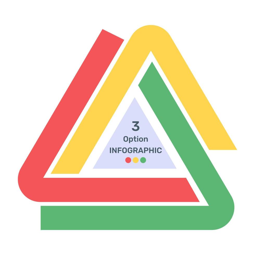 A triangle infographic icon in flat design vector