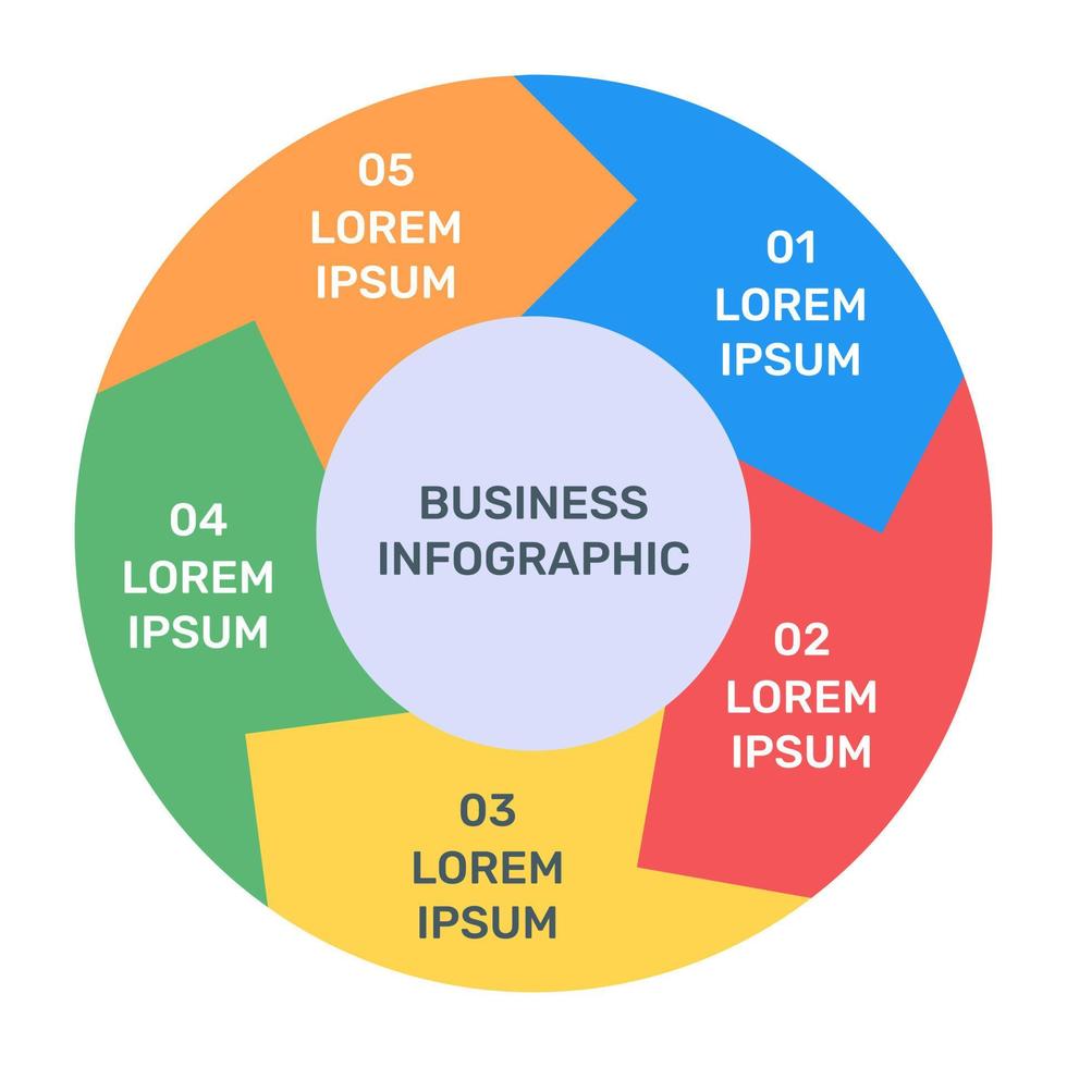 A modern infographic showing multi pie chart in flat icon vector