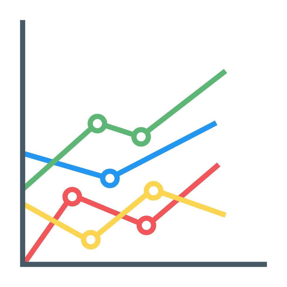 A flat icon of line graph vector