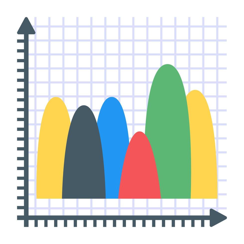 A layered graph icon in flat design vector