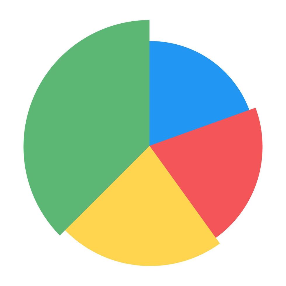 A modern infographic showing multi pie chart in flat icon vector