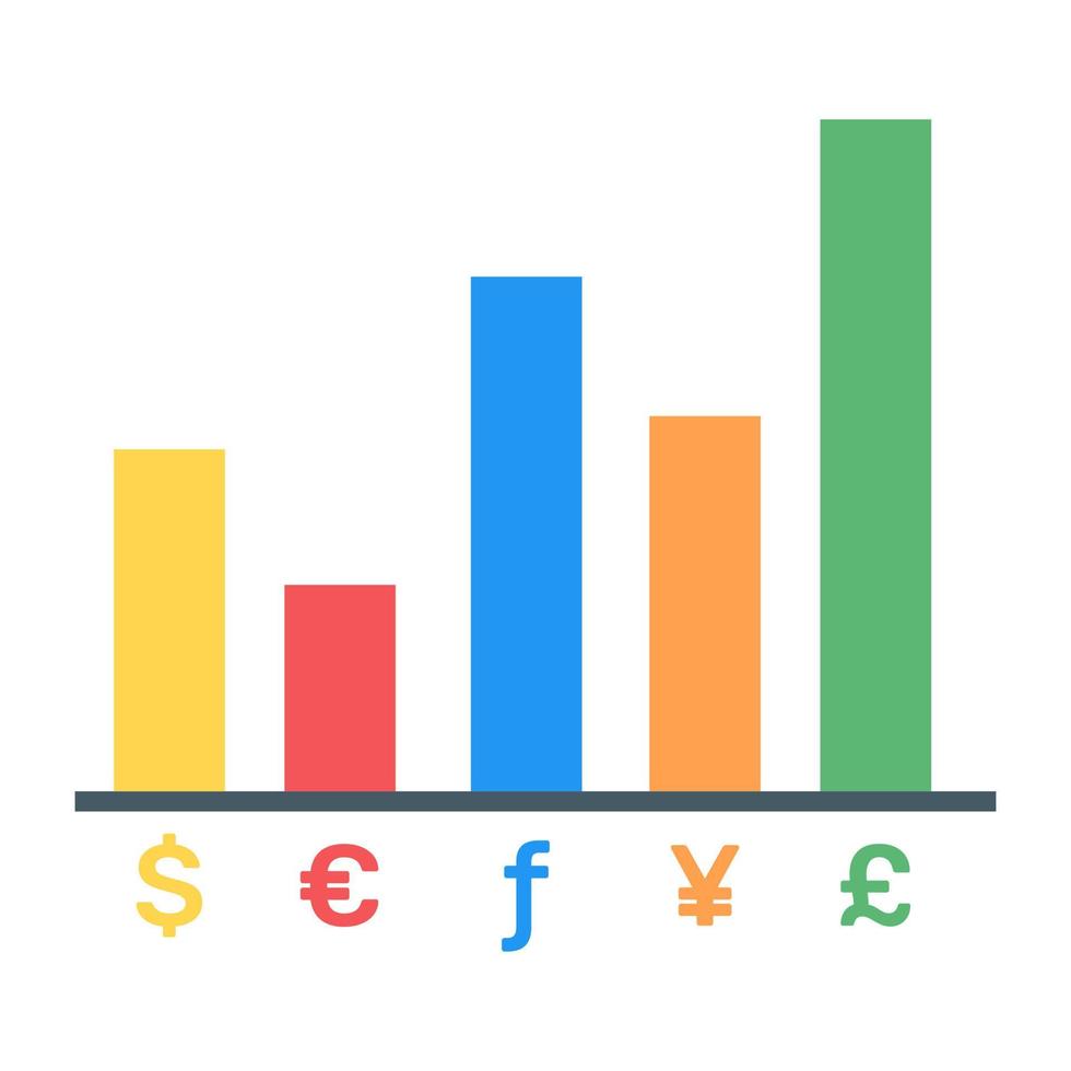 Bar chart flat icon design vector