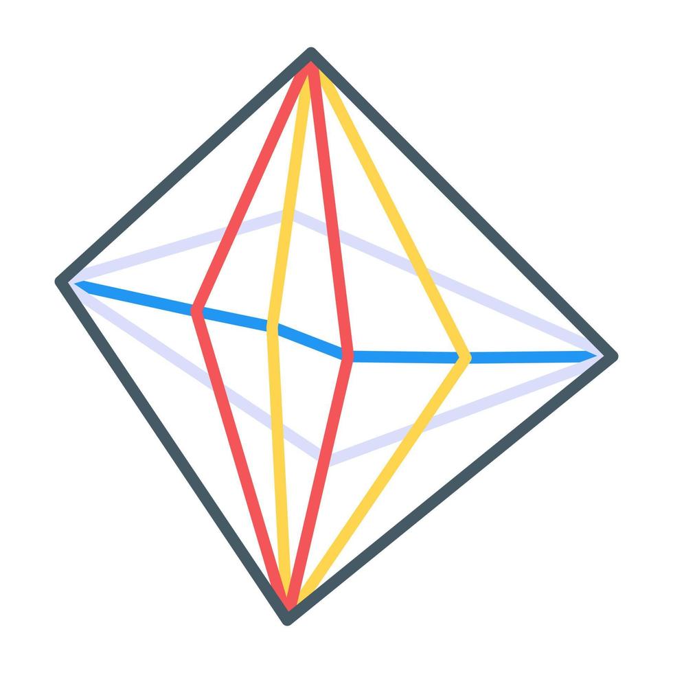 Flat premium icon of spider web radar vector