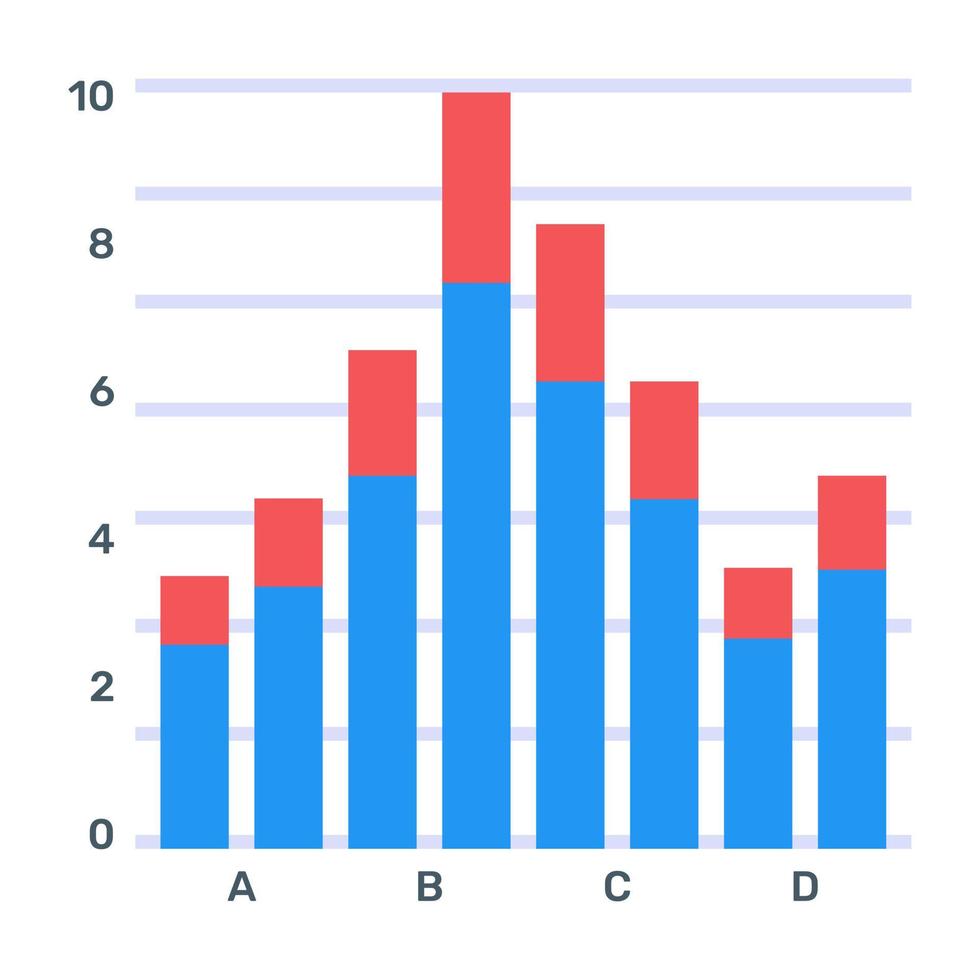 A flat editable icon of pareto analytics vector