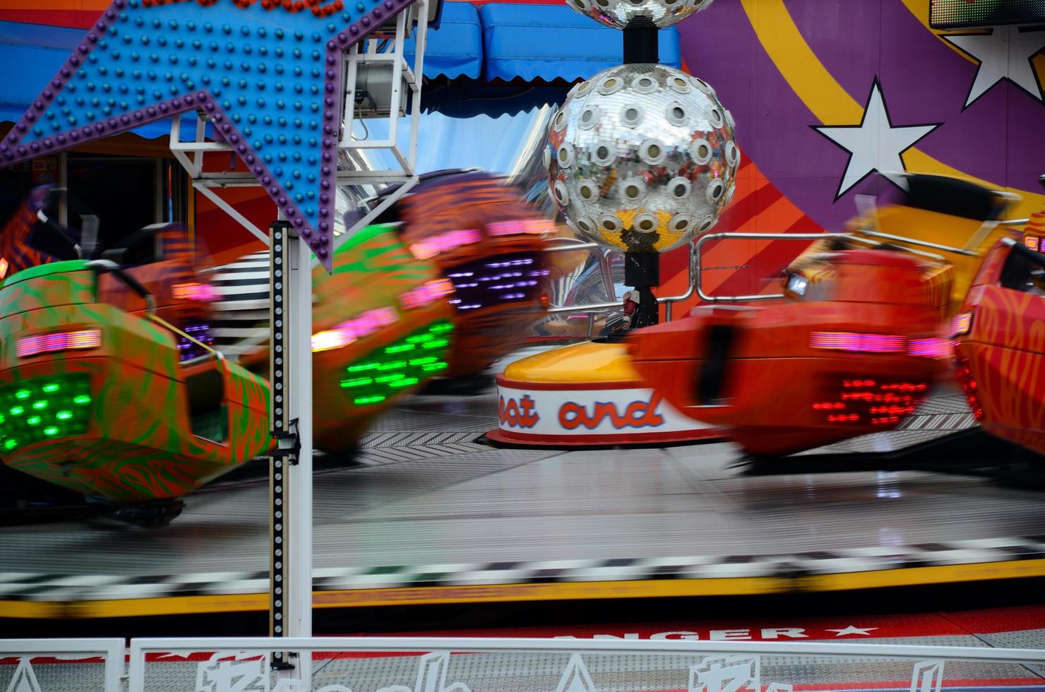 rapidly rotating carousel photo