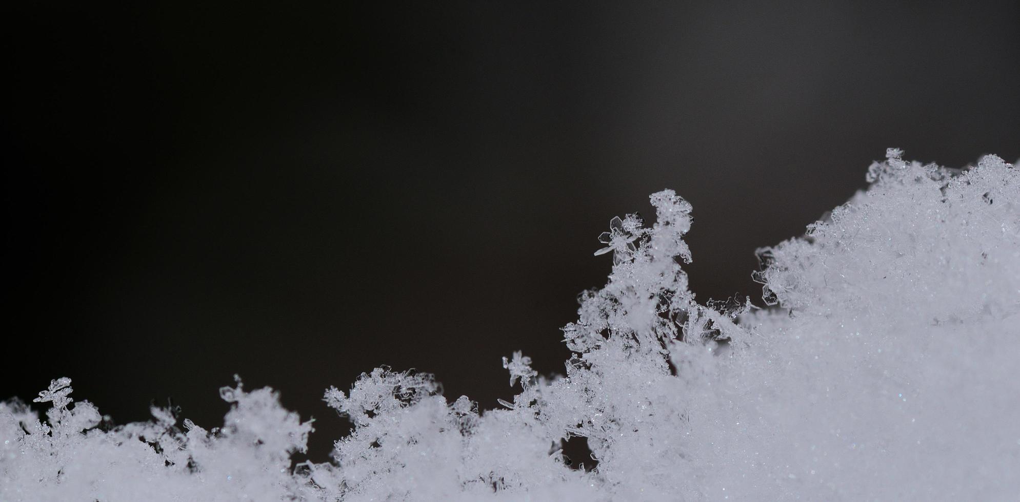 snow and many crystals panorama photo