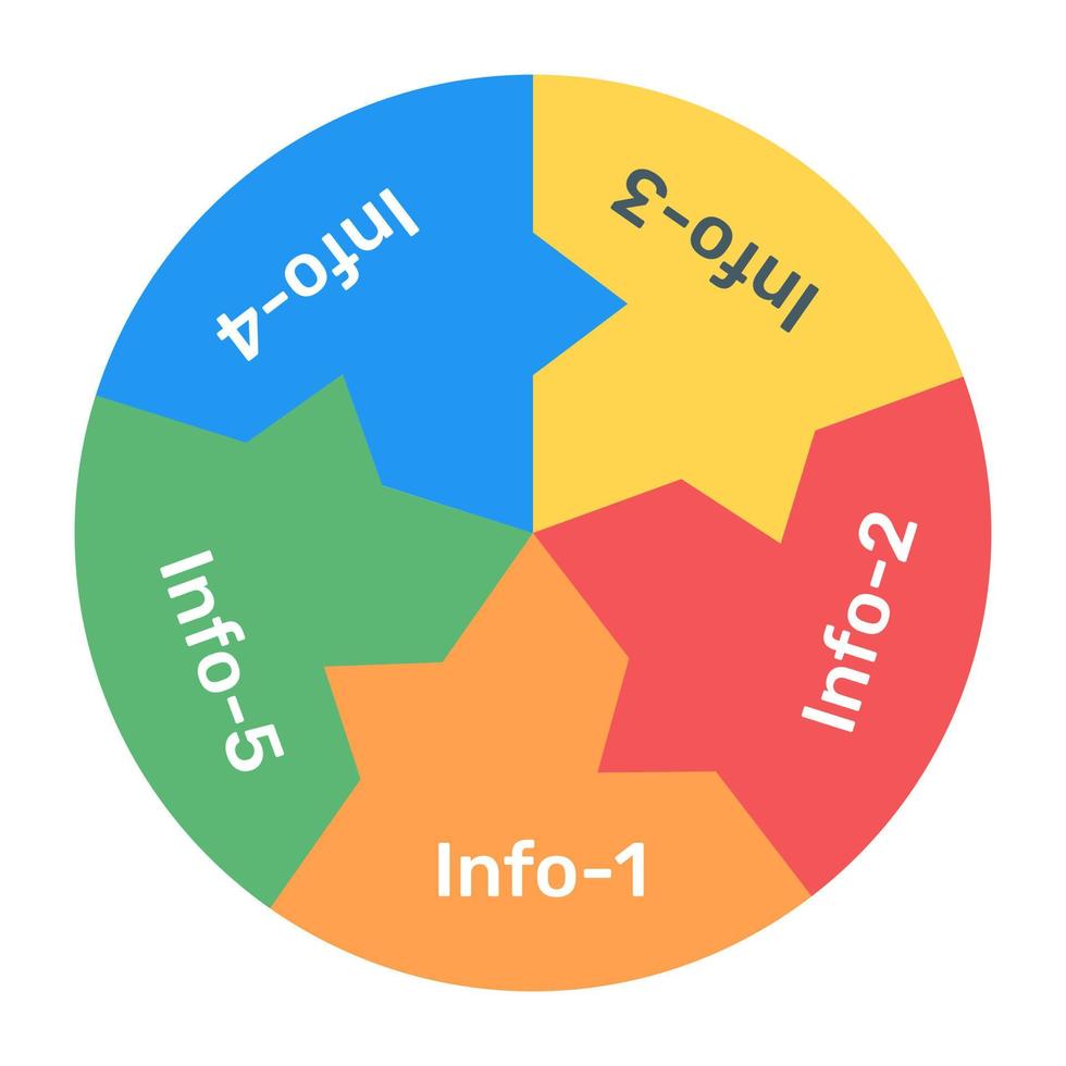 A modern infographic showing multi pie chart in flat icon vector