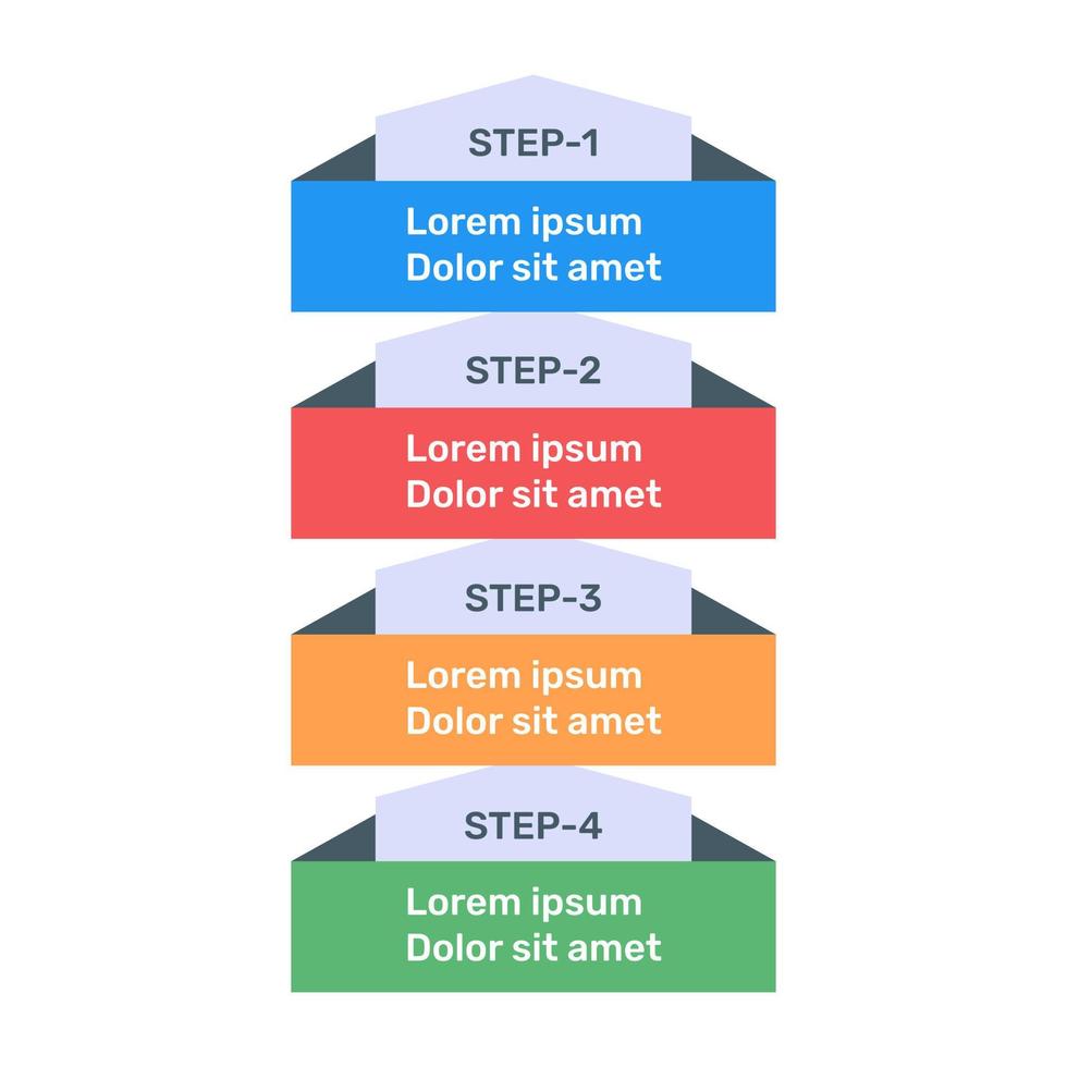 Step labels infographic icon in flat design vector