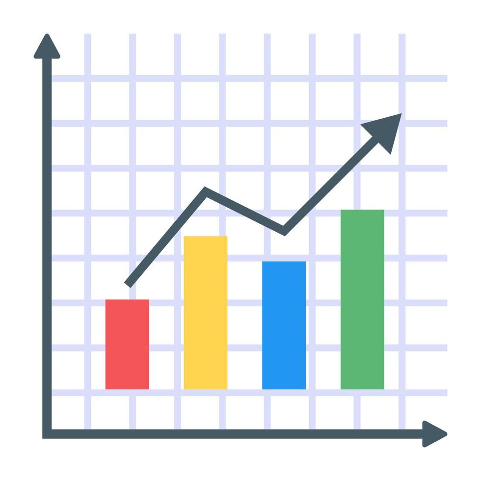 Bar chart flat icon design vector