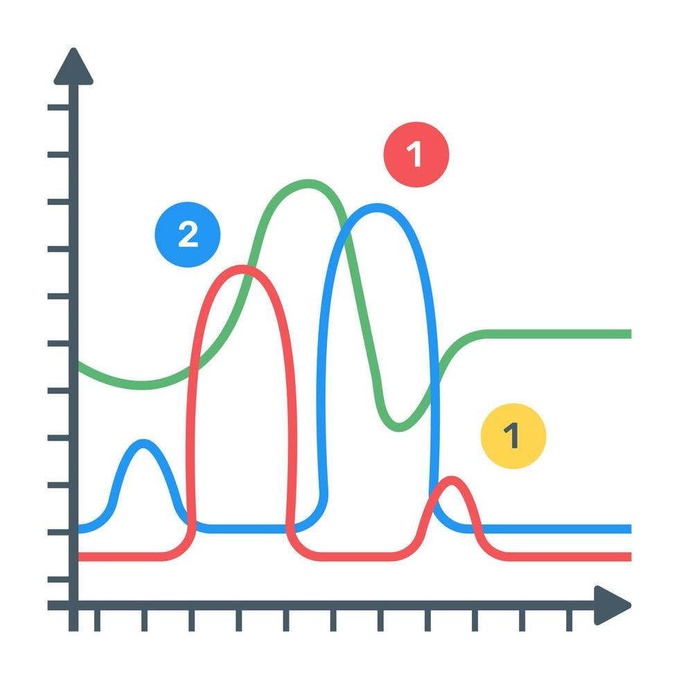 A flat icon of line graph vector