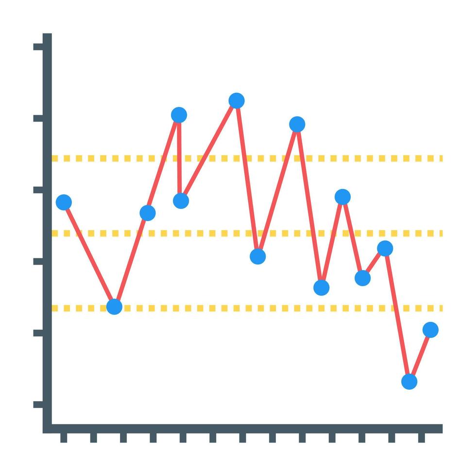Flat icon of line graph, finance report concept vector