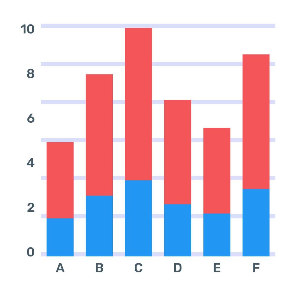 A flat editable icon of pareto analytics vector