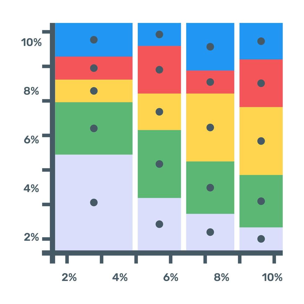 descargue este ícono plano del gráfico de datos comerciales vector