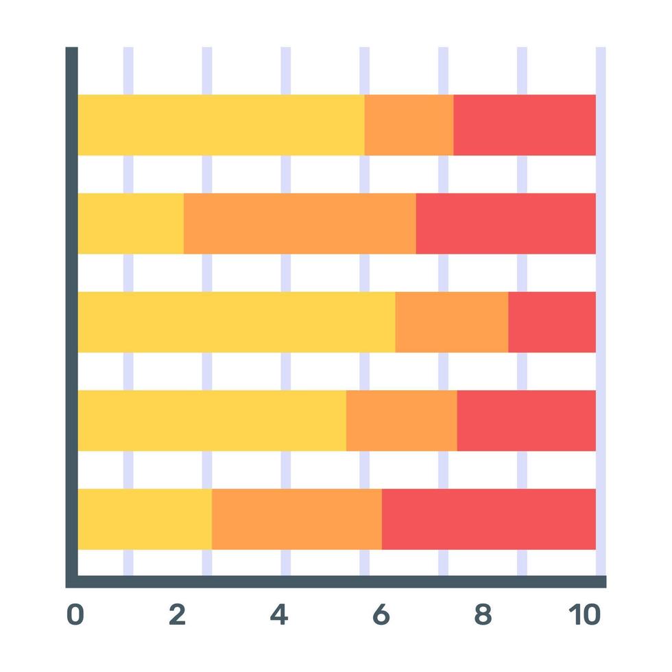 A flat editable icon of pareto analytics vector