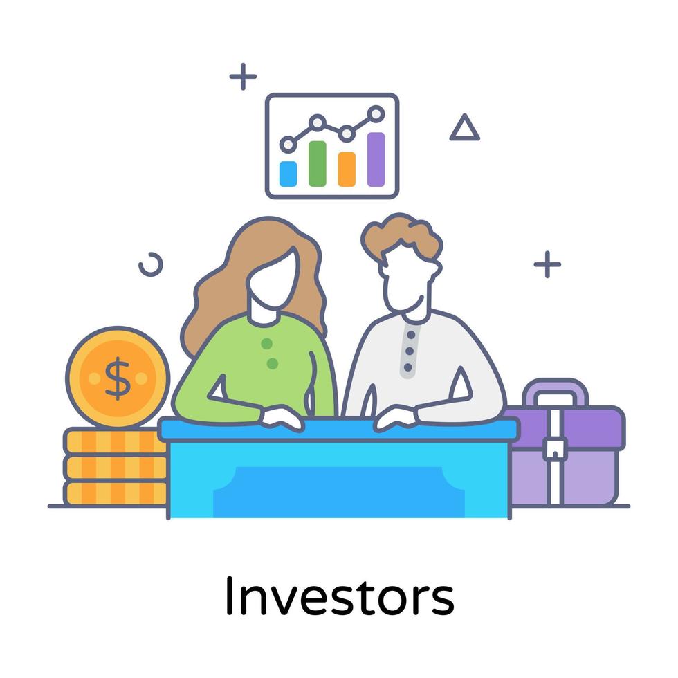An icon design of investors, editable vector
