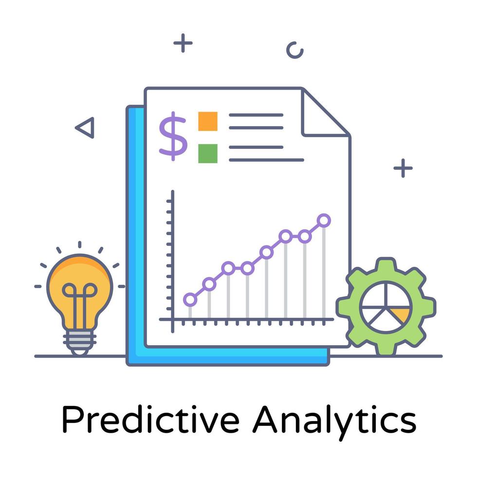An icon design of predictive analytics vector