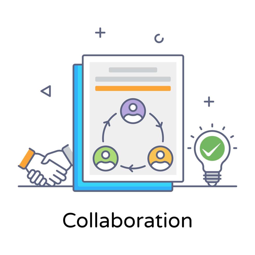 An icon design of collaboration, conceptual flat editable vector