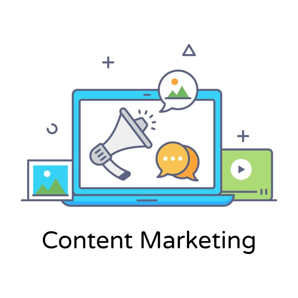 Content marketing online, premium vector download