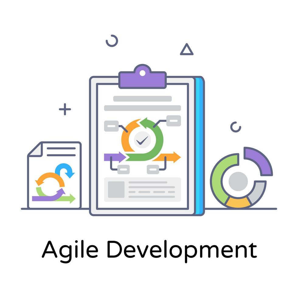 Scrum master, agile development icon in flat editable style vector