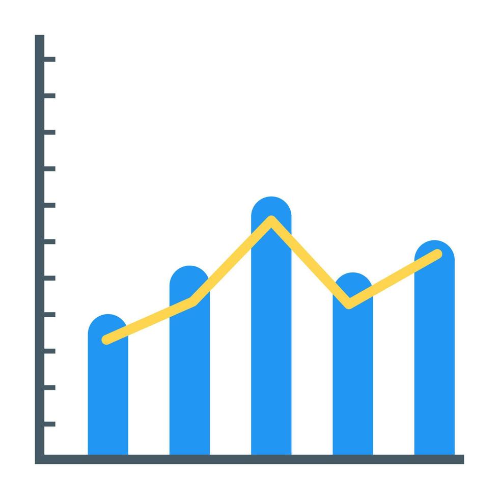 A flat icon of graphical representation vector