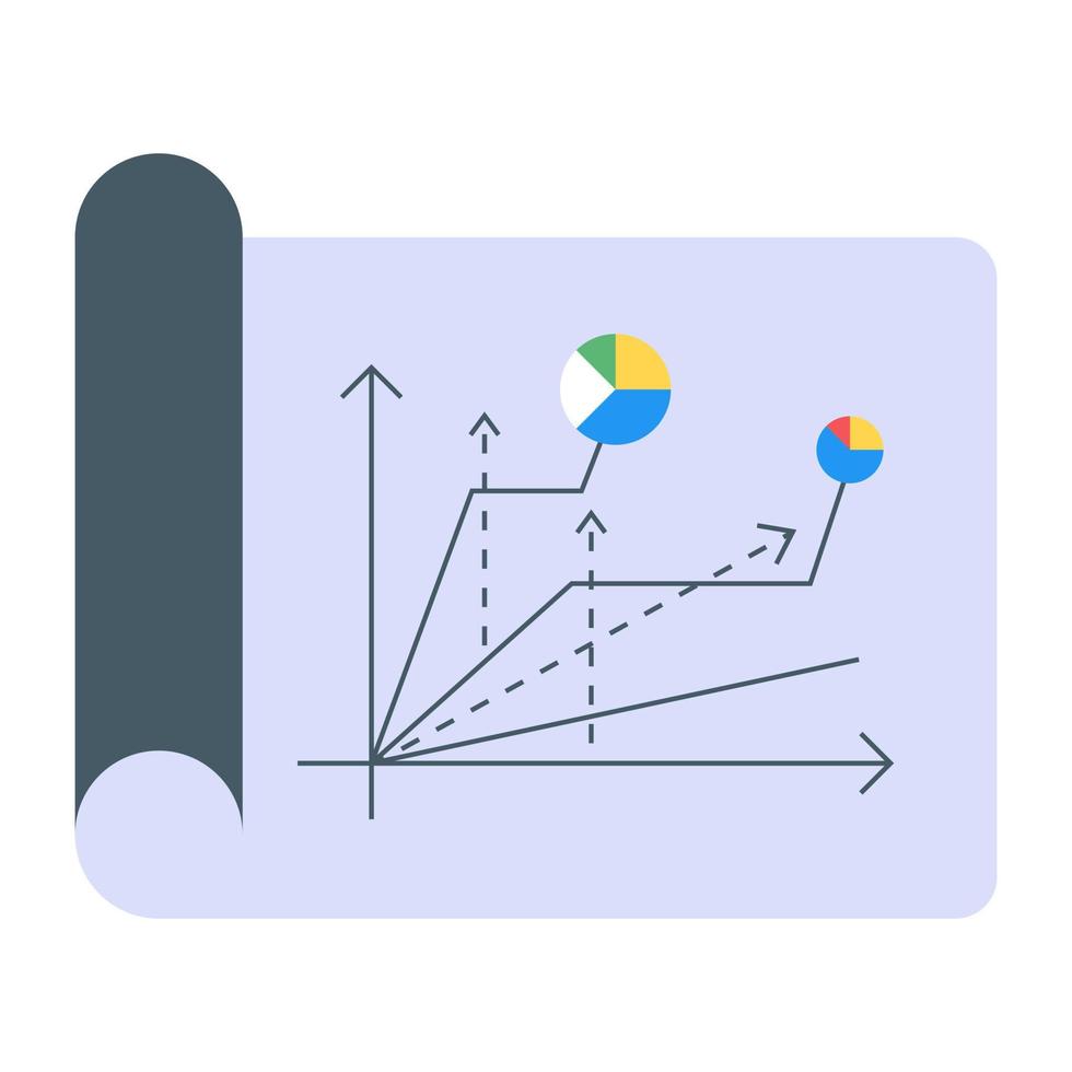 A flat icon of graphical representation vector