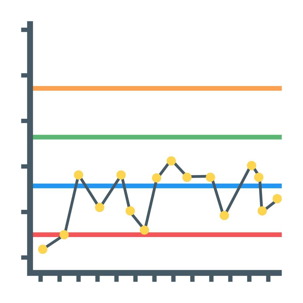 Flat icon of line graph, finance report concept vector