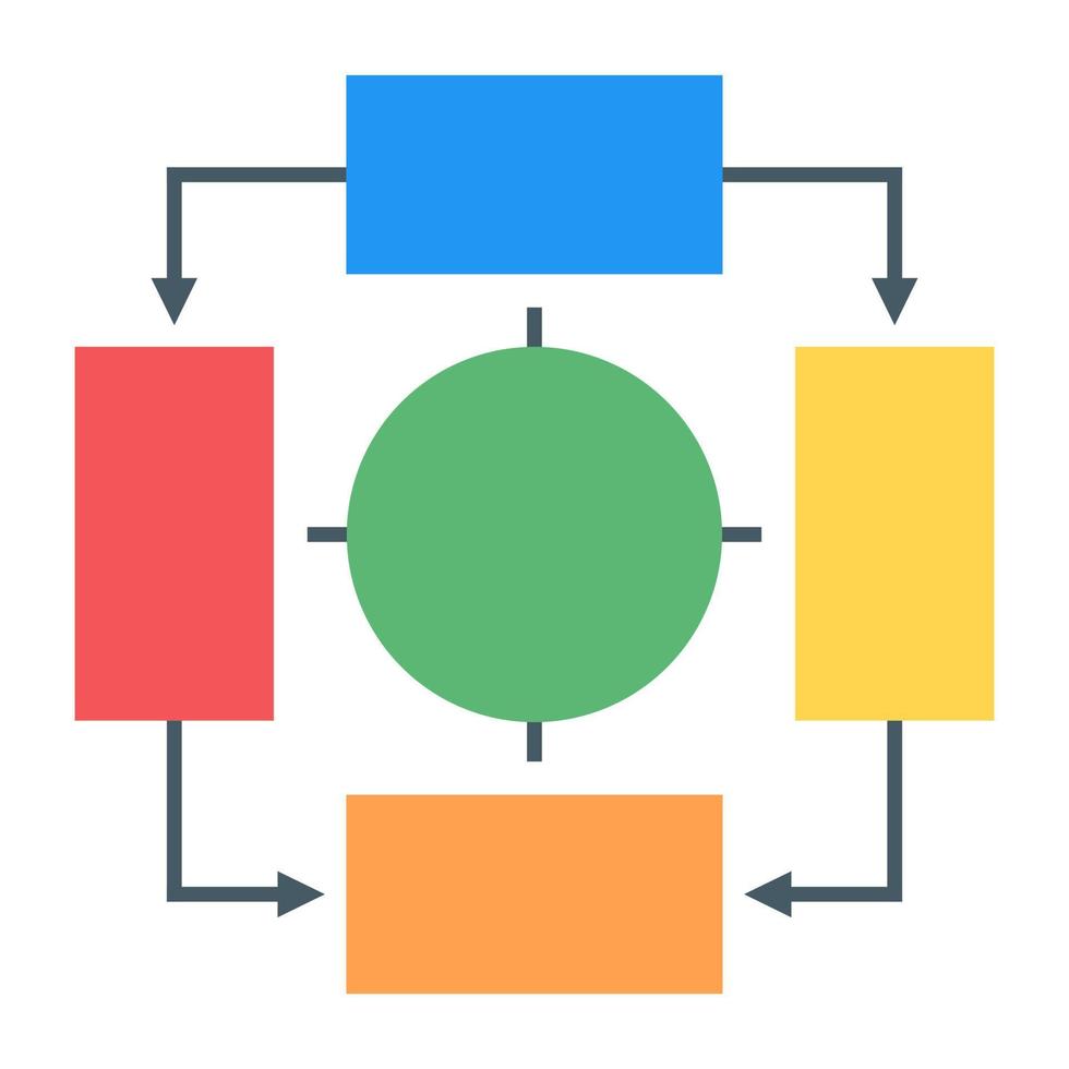 A modern icon of flowchart  infographic in flat design vector