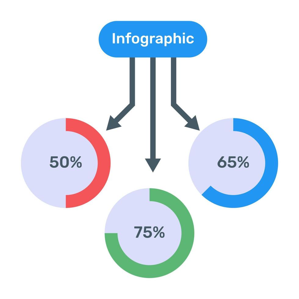 Flat icon of directional infographic in editable design vector