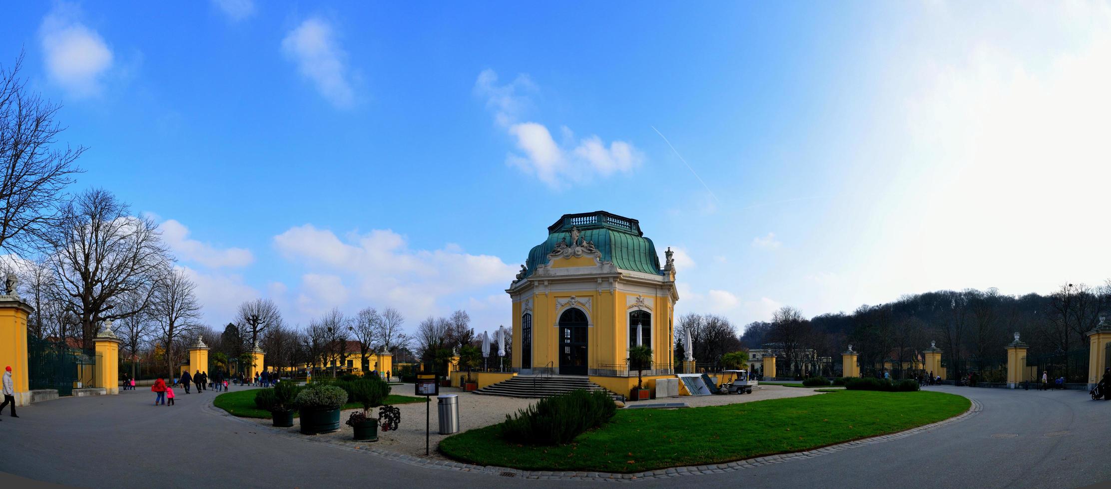animal park of castle in vienna panorama photo