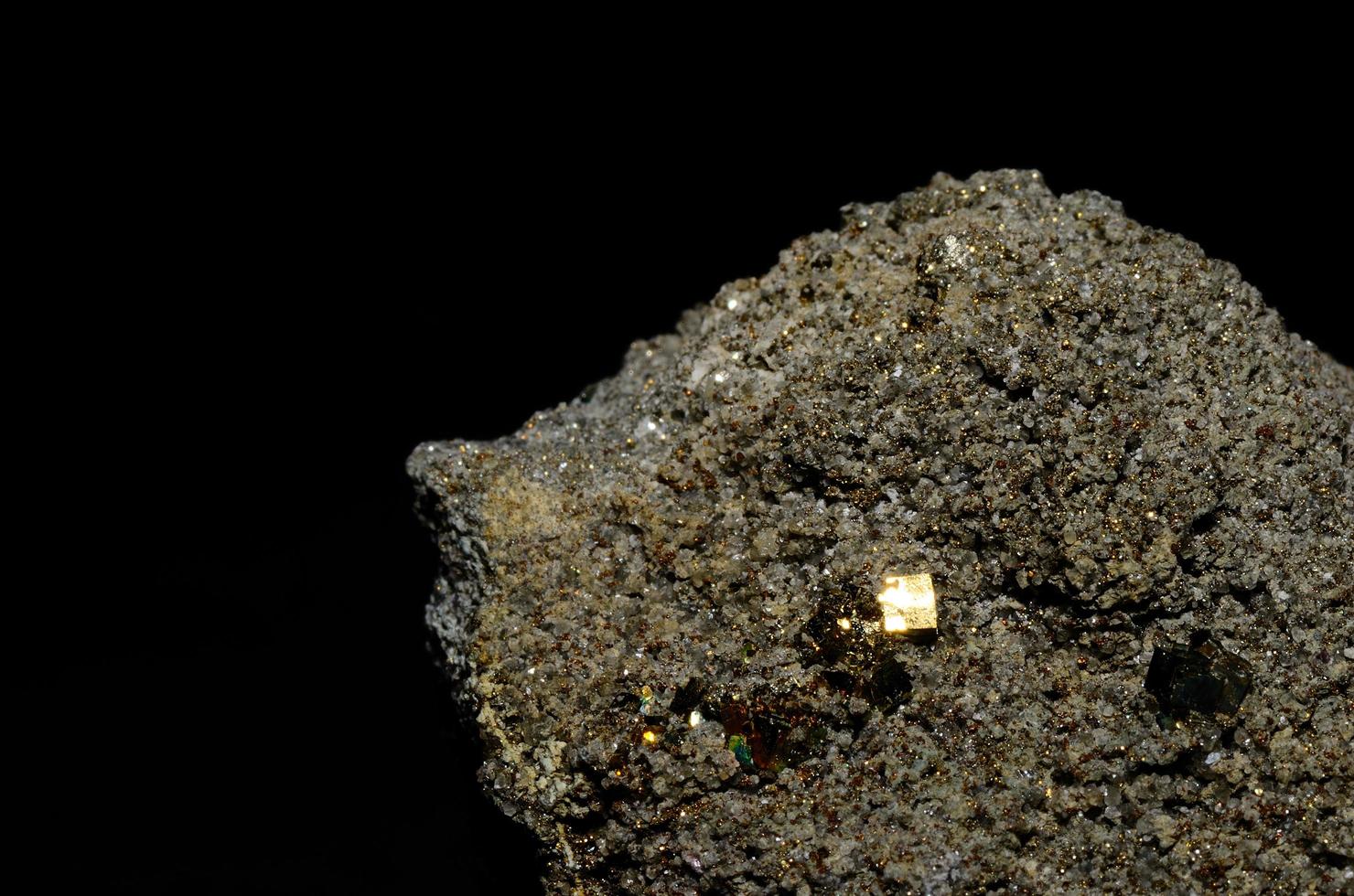 bright shining pyrite cubes photo