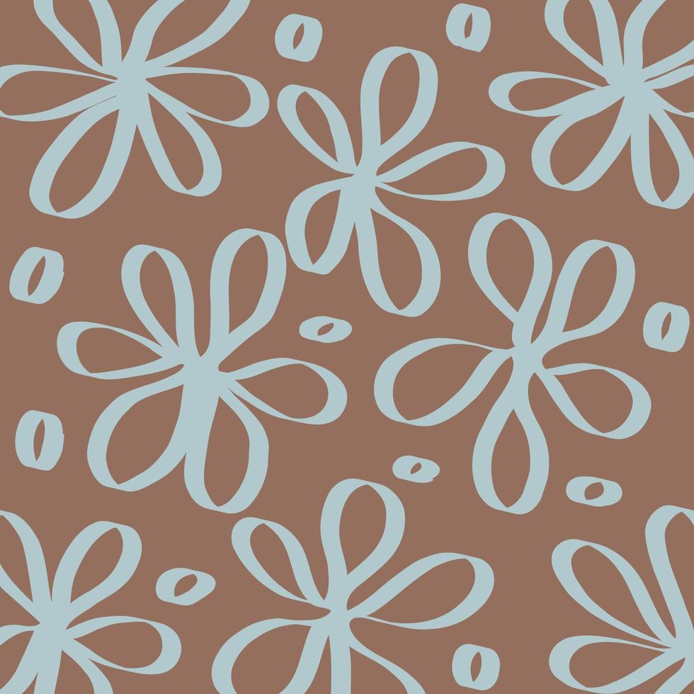 marrón mínimo matisse loopy líneas florales vector