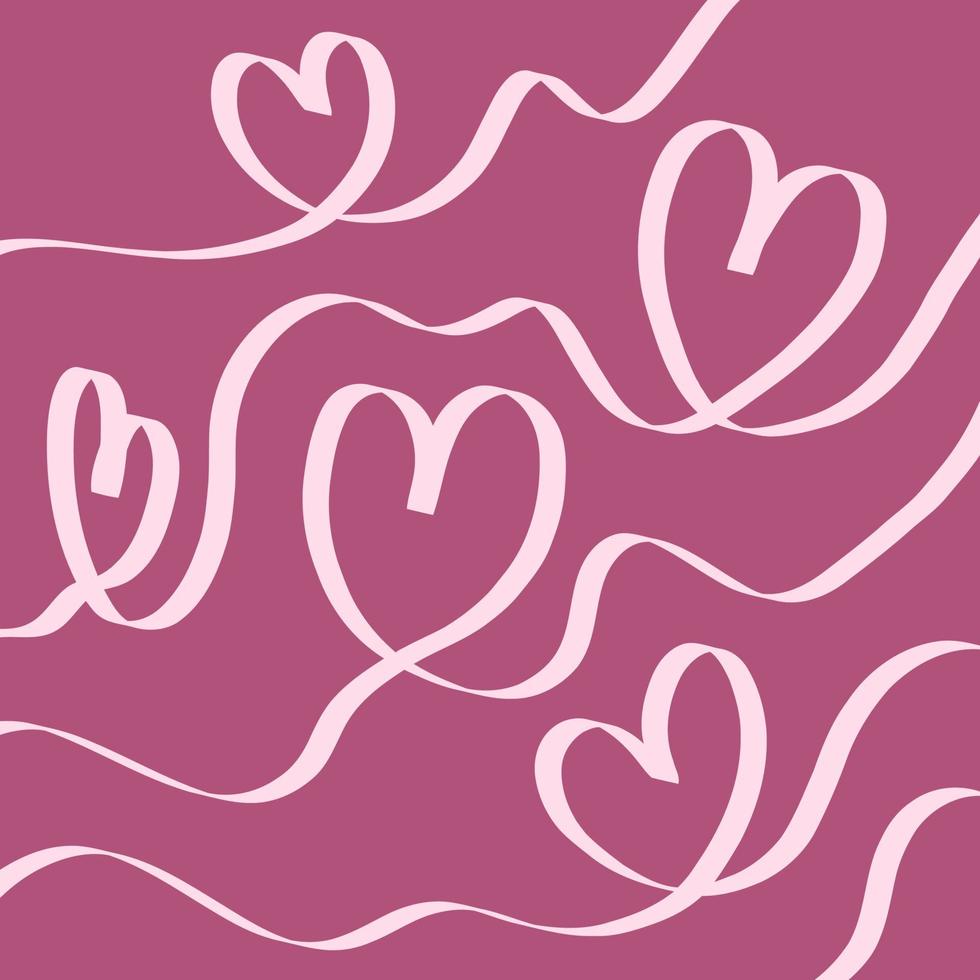 líneas de corazón de caligrafía mínima rosa loca vector