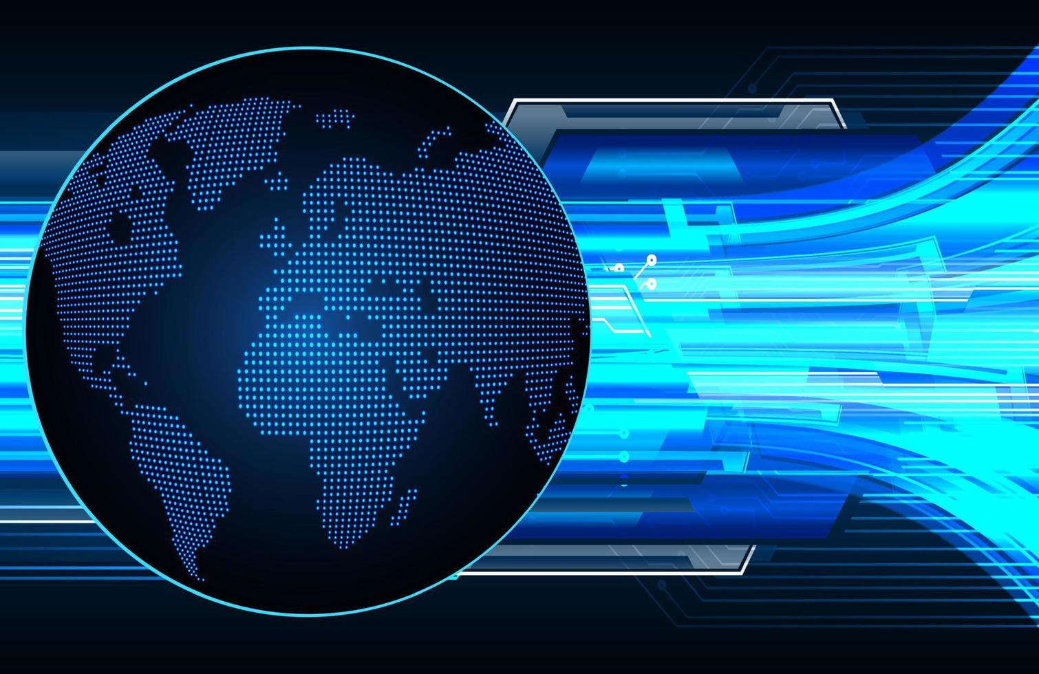 world binary circuit board future technology, blue hud cyber security concept background vector