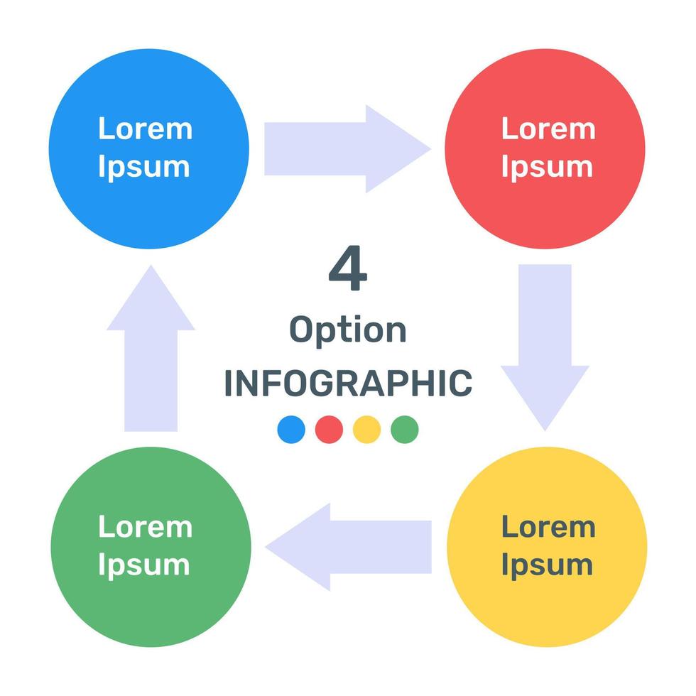 Business data representation through arrows infographic in flat icon vector